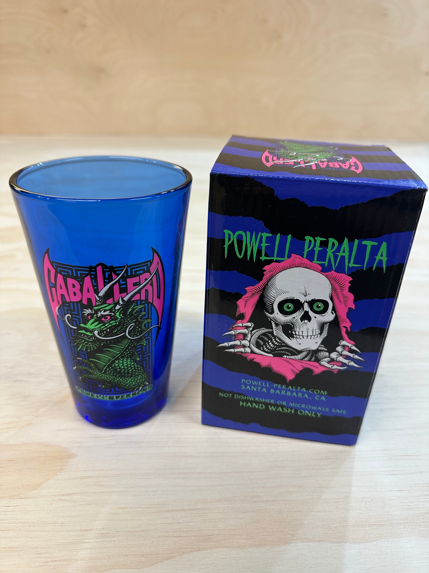 Powell Peralta Pint Glass Cab Street Dragon Blacklight