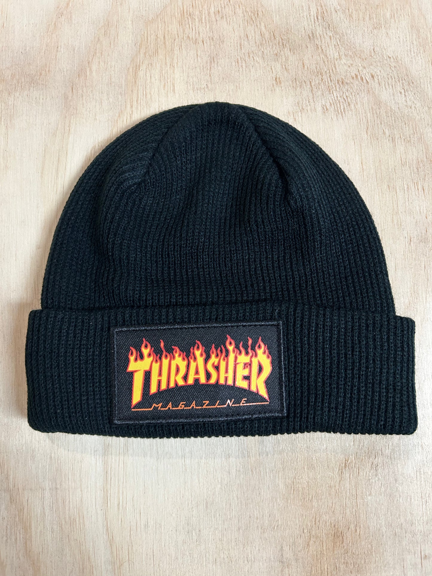 THRASHER FLAME PATCH BEANIE