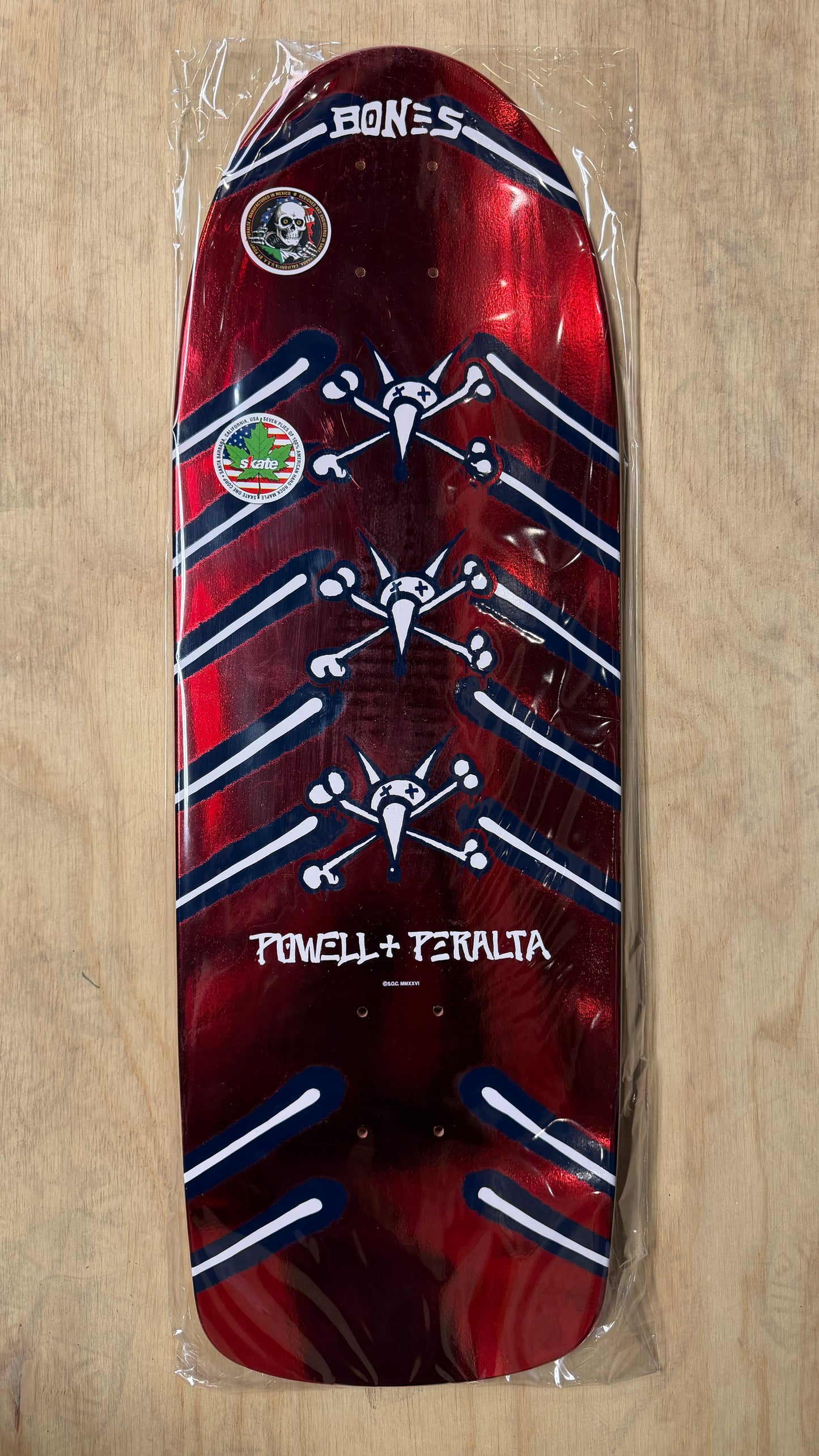 PP OG Rat Bones 10.0 Skateboard Deck Red Foil