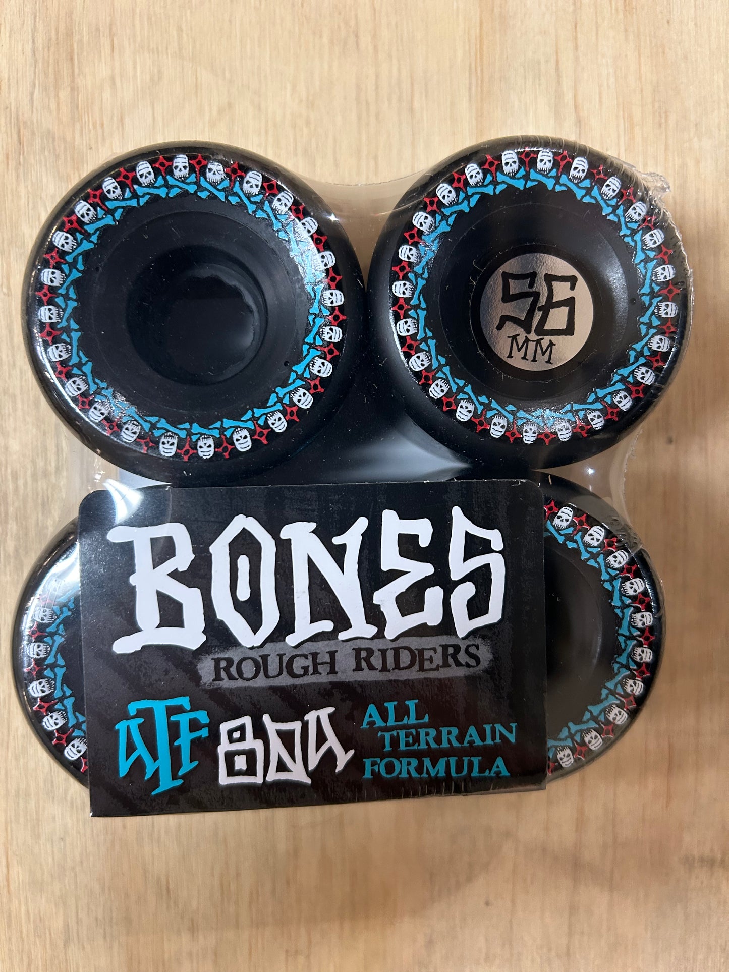 BONES ROUGH RIDERS 56MM ALL-TERRAIN BLK 4PK