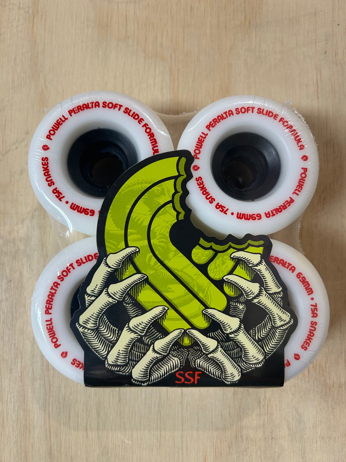 Powell Peralta Snakes Skateboard Wheels WHITE 69mm