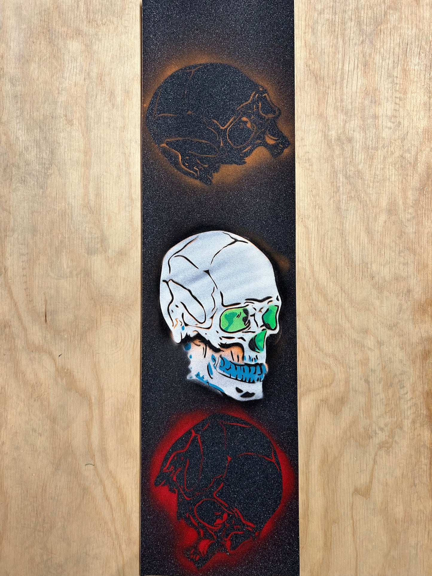 Moblow Griptape Triple Skulls - Orange White Red