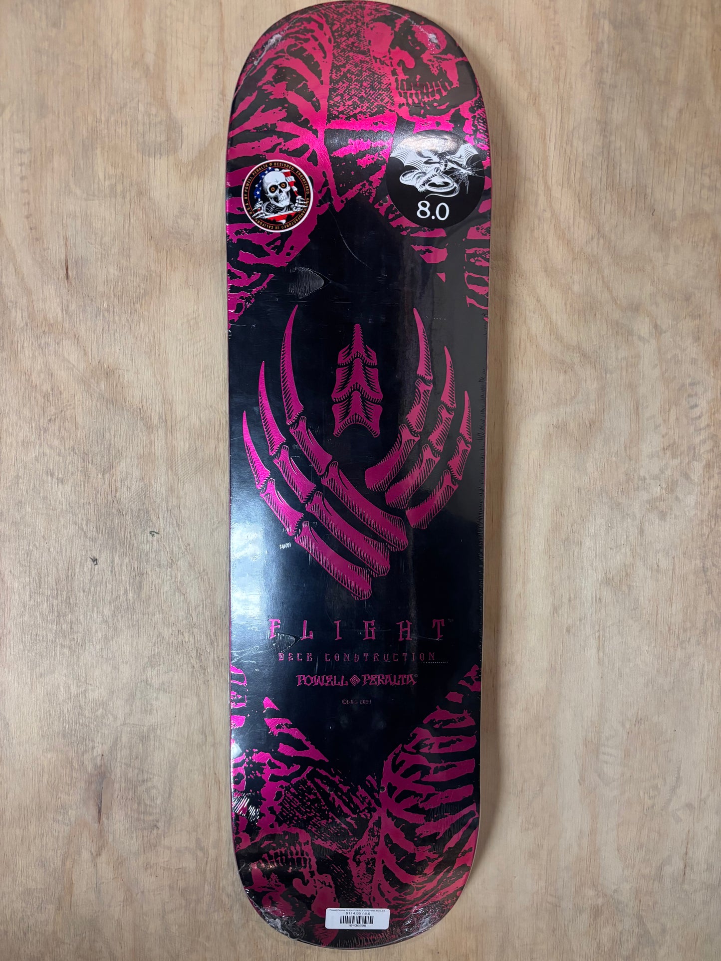 Powell Peralta FLIGHT SKELETON PINK FOIL 242 8.0 K26