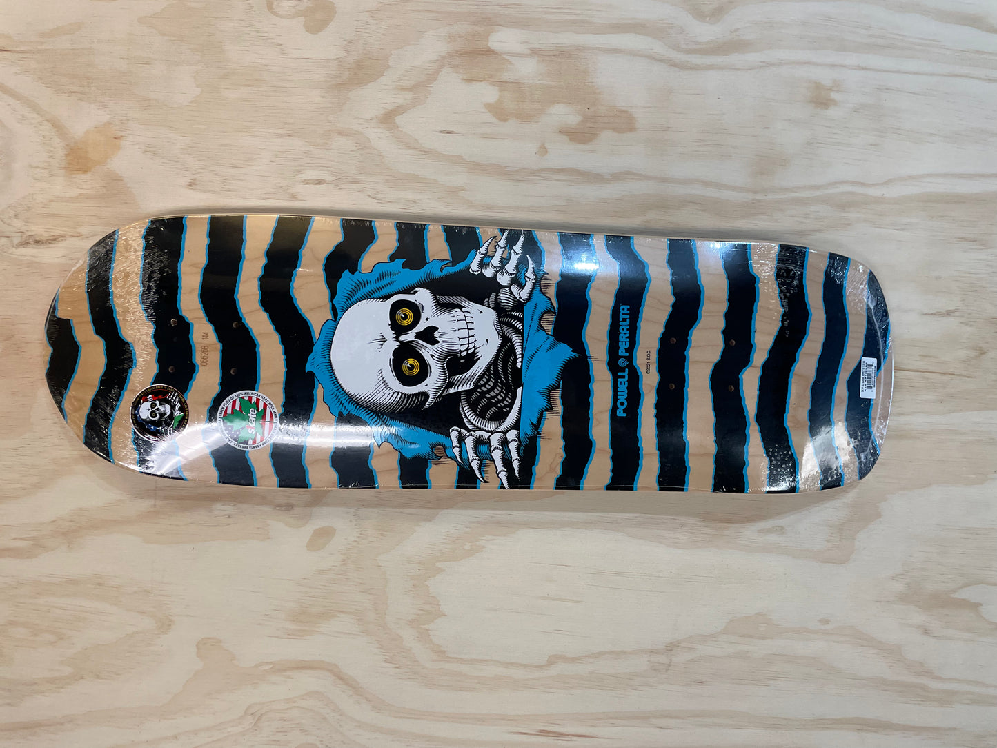 Powell Peralta Old School Ripper Skateboard Deck Nat/Blue- 9.89 x 31.32