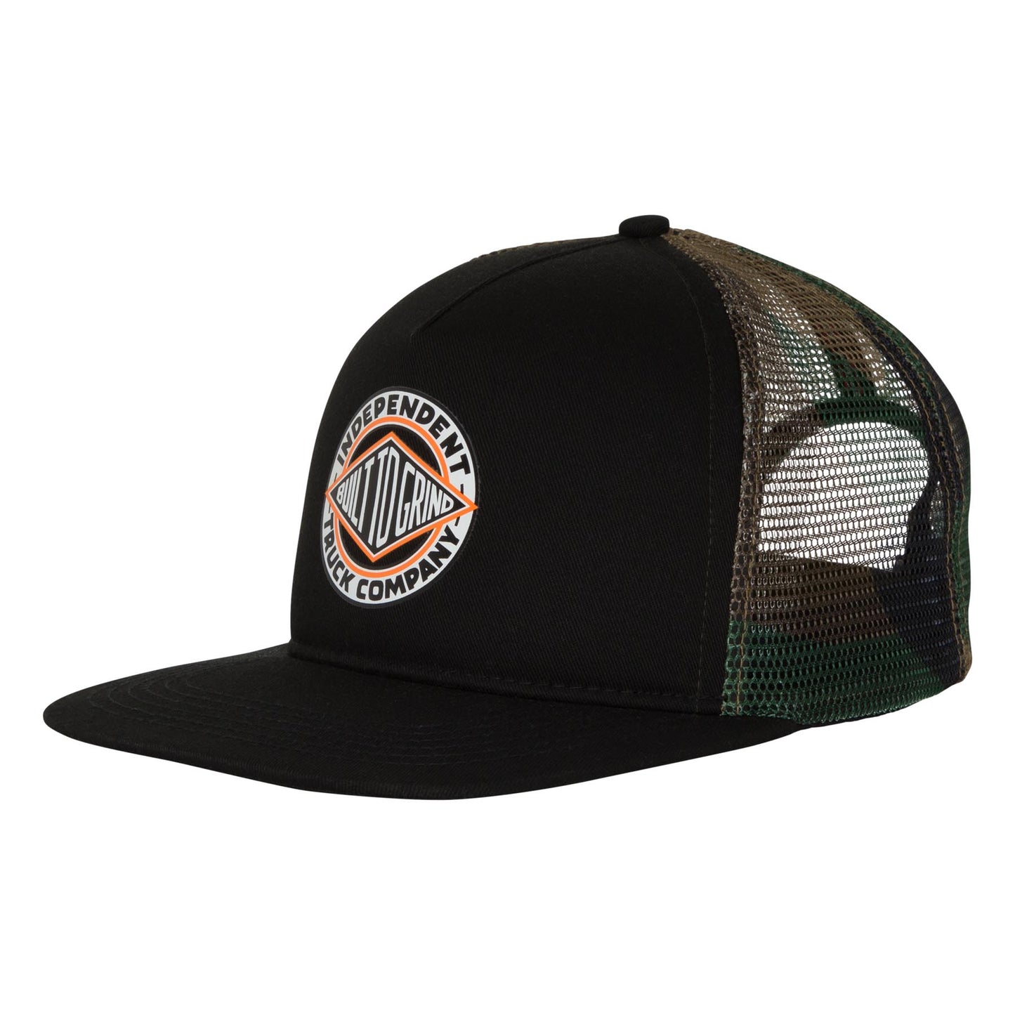 Independent  Summit Printed Mesh Trucker Unstructured Hat Black/Camo