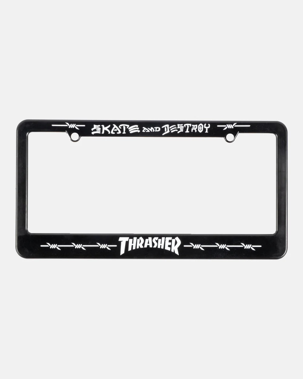THRASHER BARBED WIRE - LICENSE PLATE COVER - BLACK