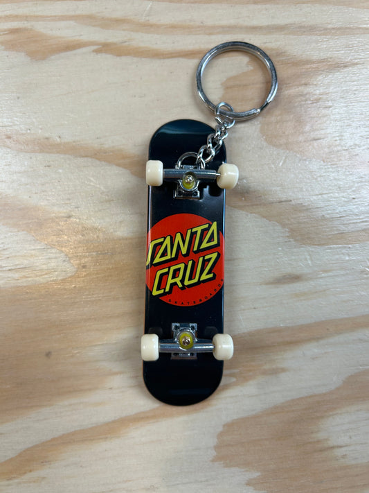 Classic Dot Fingerboard Key Chain Black Santa Cruz