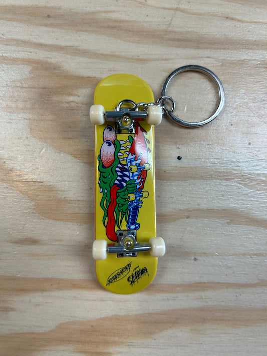 Slasher Fingerboard Key Chain Yellow Santa Cruz
