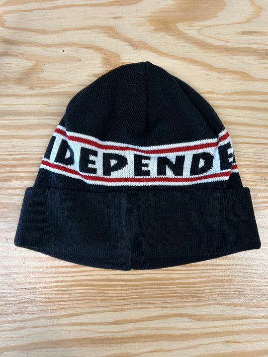 Independent Bar Logo Beanie Long Shoreman Hat Black