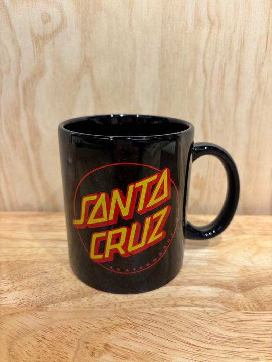 Classic Dot Mug Black 11 oz Santa Cruz