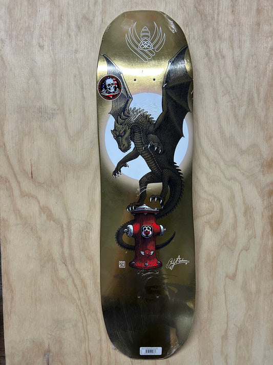 Powell Peralta Pro Andy Anderson Hydrant FLIGHT Skateboard Deck Gold Foil - Shape 311 - 8.4 x 32