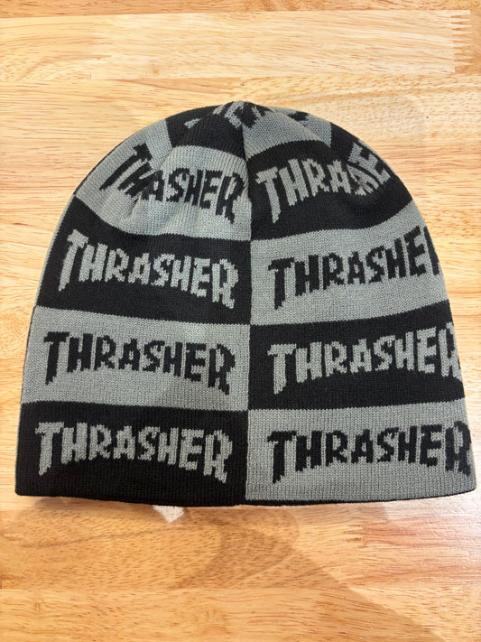 Mag Checkered- Skully Beanie- Black/Grey
