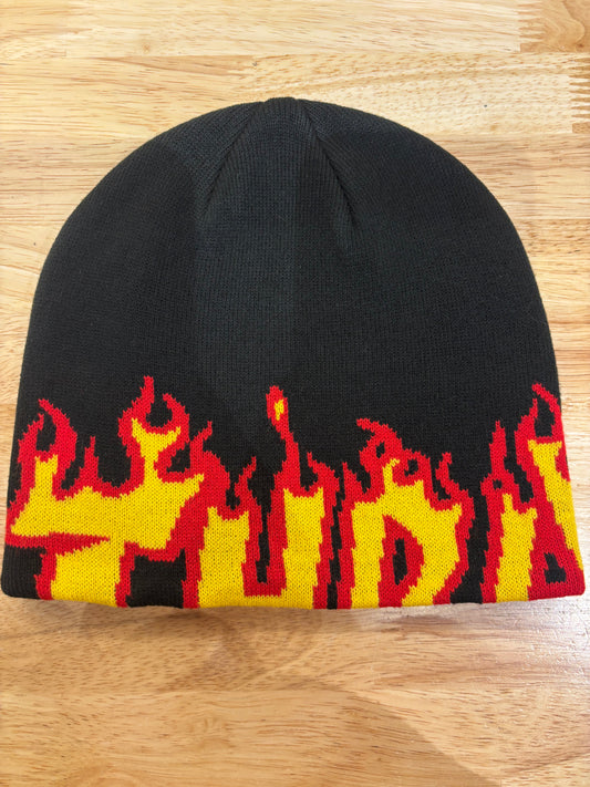 Flame- Skully Beanie- Black