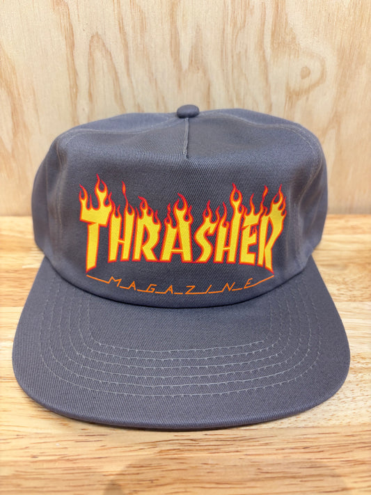 Printed Flame- Snapback- Gry