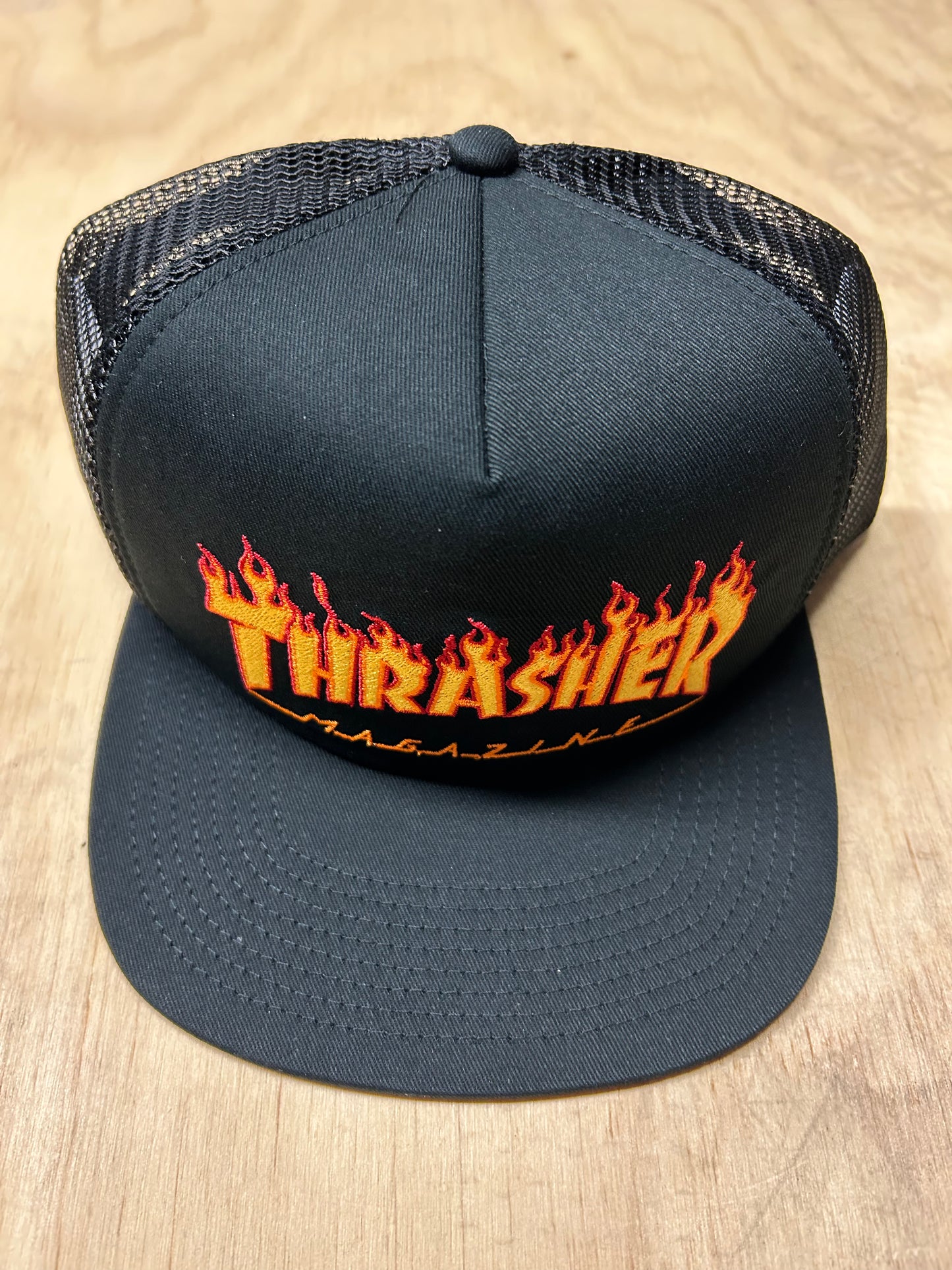 Thrasher Flame - Trucker - Black Hat