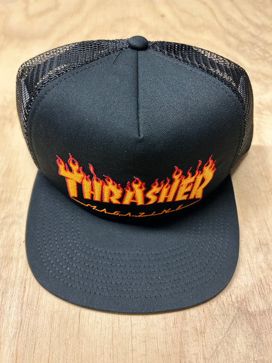 Thrasher Flame - Trucker - Black Hat