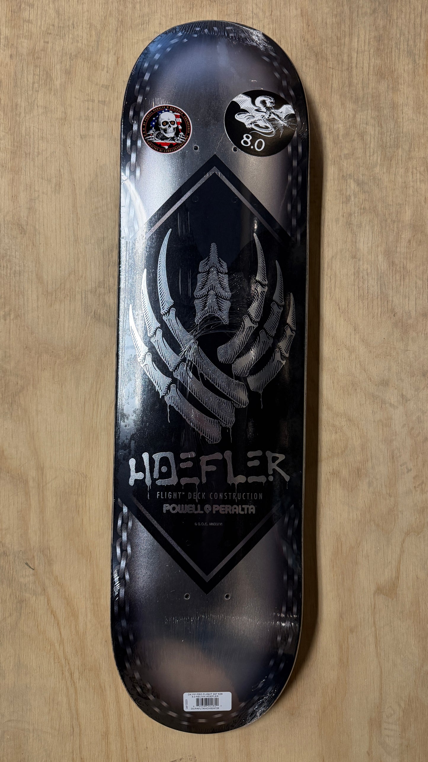 PP Flight Deck 8.0 Kelvin Hoefler Chains Silver Skateboard Deck