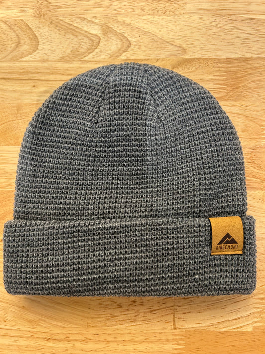 Ridge Waffle Knit Beanie/Grey