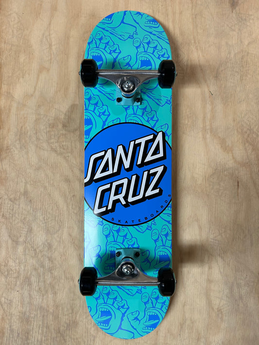 Other Dot Hands Mini 7.75 Santa Cruz Skateboard Complete - Turquoise