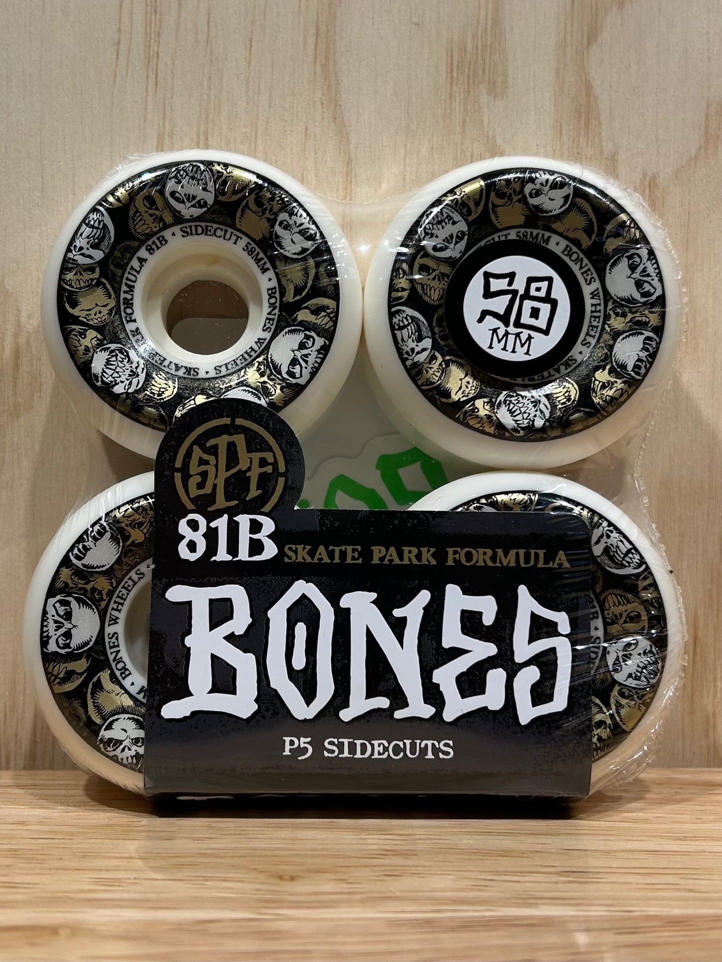 BONES Skatepark Formula 58 P5 Sidecuts 81B 4PK SPF Wheels