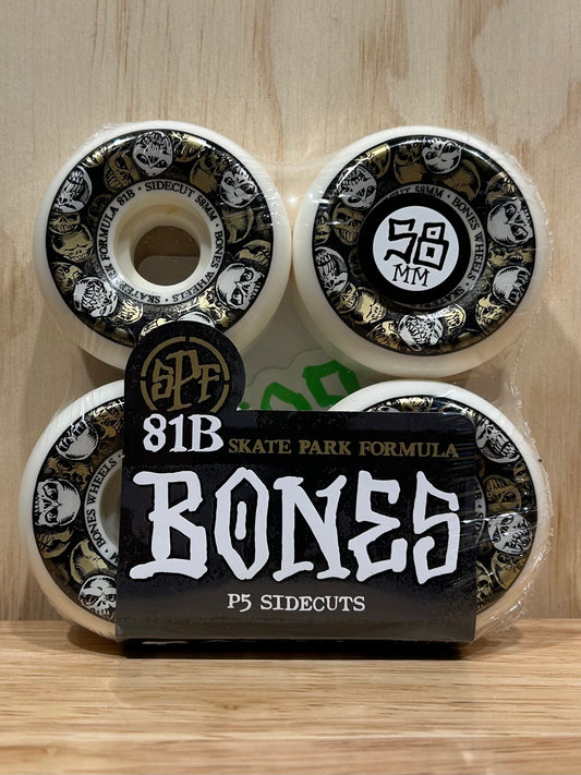 BONES Skatepark Formula 58 P5 Sidecuts 81B 4PK SPF Wheels