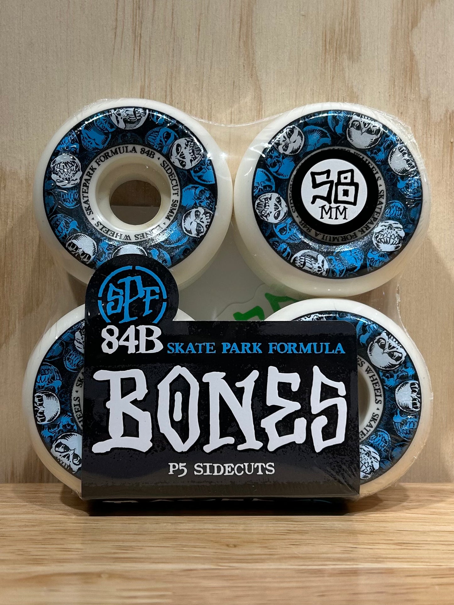 BONES Skatepark Formula 58 P5 Sidecuts 81B 4PK SPF Wheels