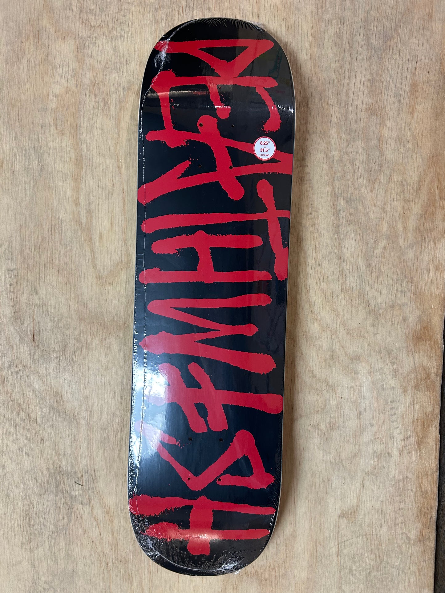 DEATHWISH Deathspray 8.25 Black/Red Skateboard Deck