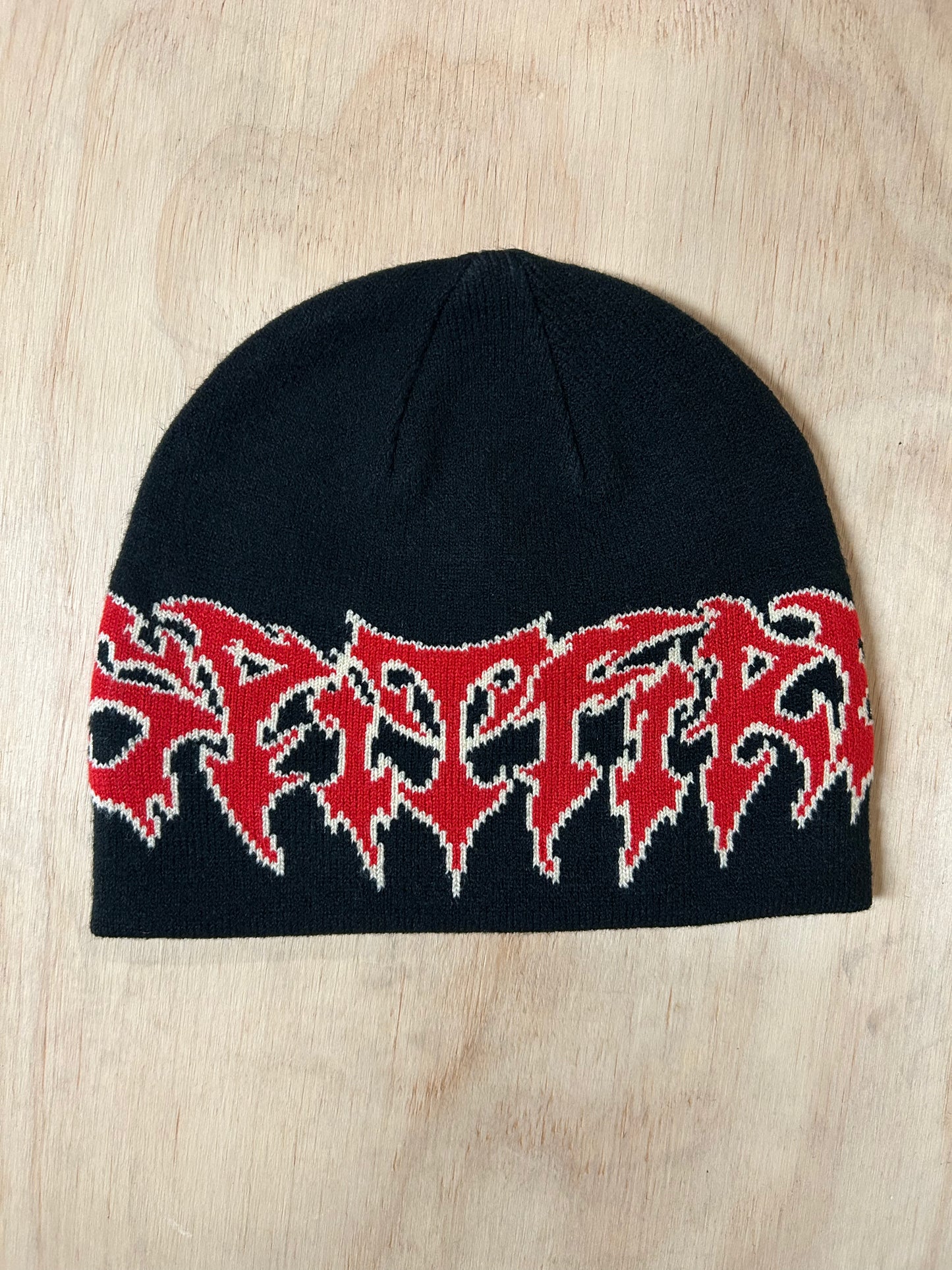 SPITFIRE DEMON SCRIPT SKULLY BEANIE BLACK / RED / CREAM
