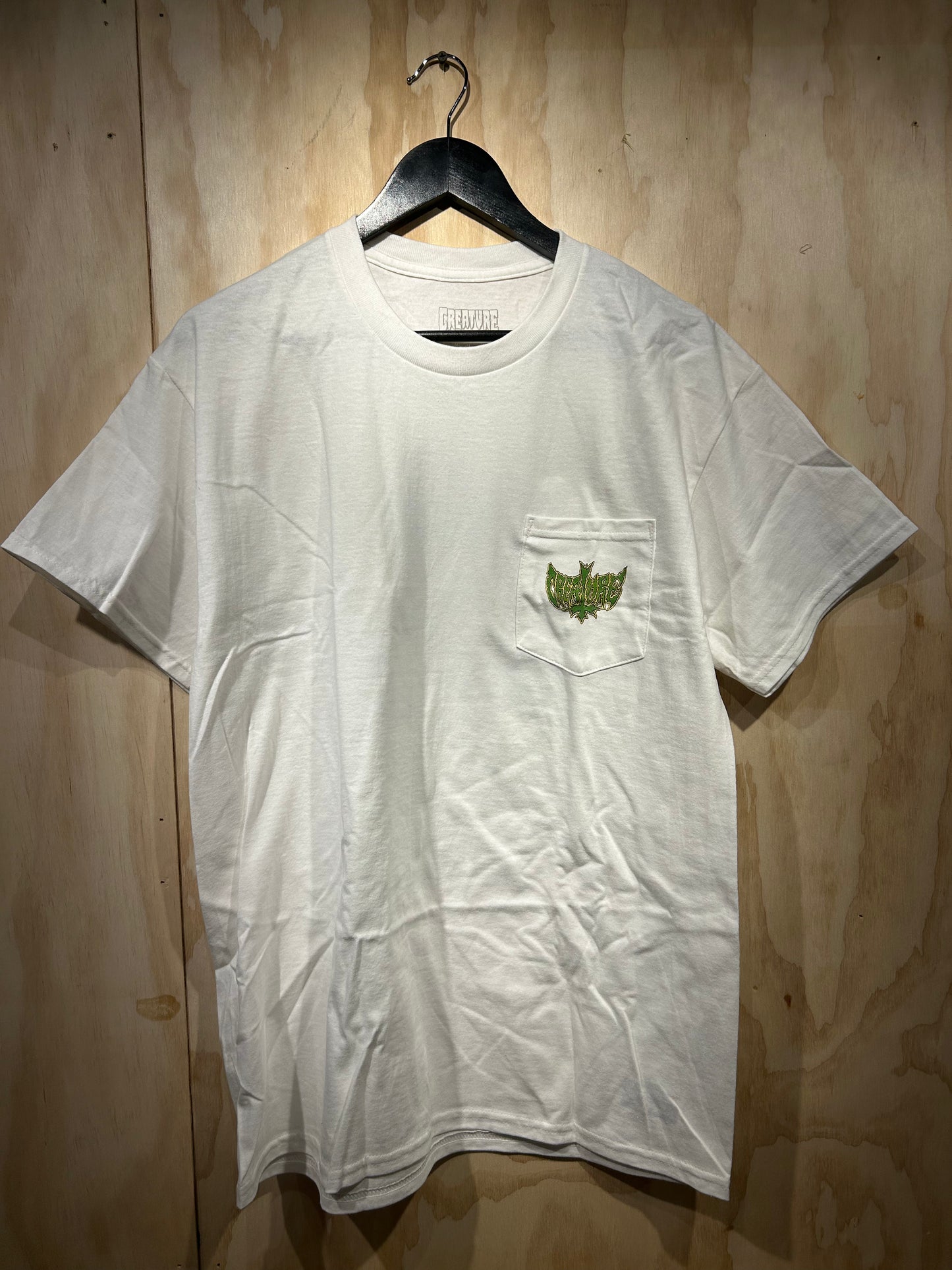 Gravette Hippie Skull 20th Pocket Heavyweight T-Shirt White Mens Creature