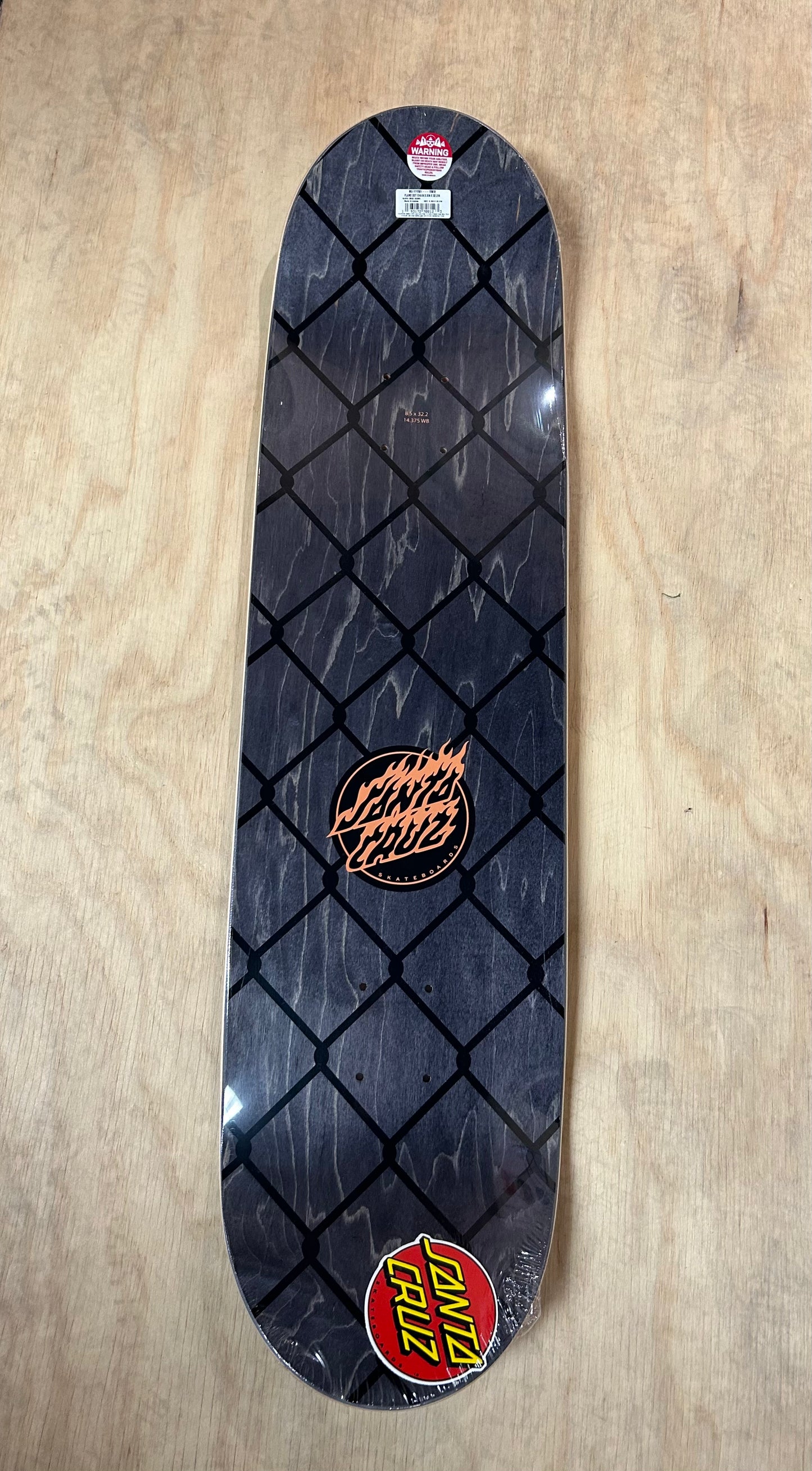 Santa Cruz Flame Dot Chain 8.5 Skateboard Deck