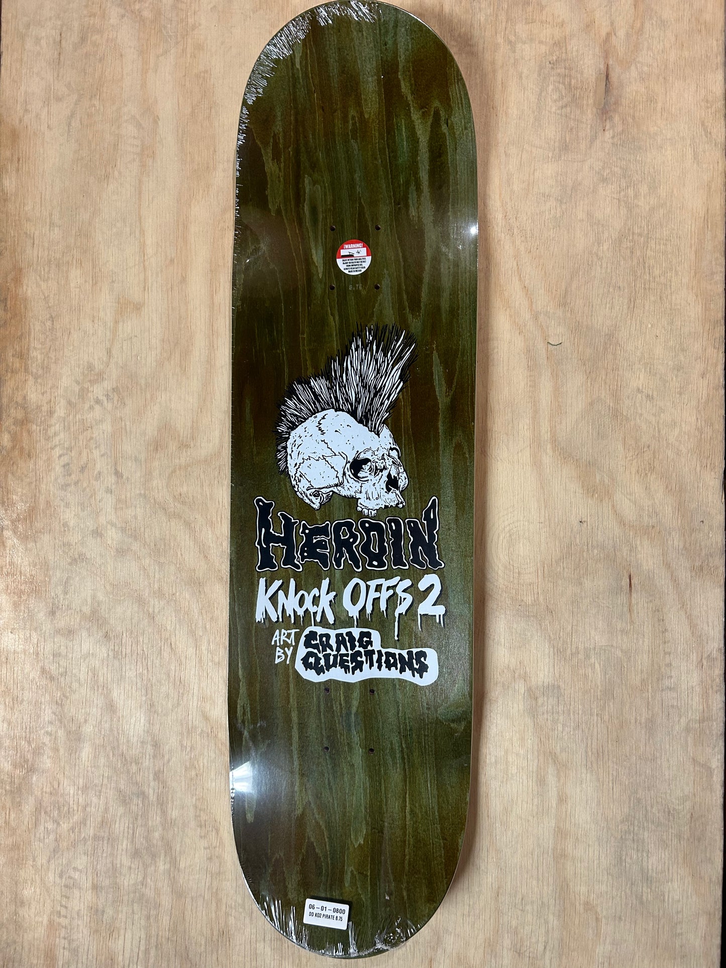 HEROIN Dalton Dern KO2 Pirate Skateboard Deck 8.75