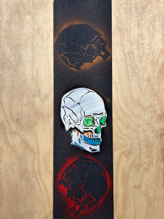 Moblow Griptape Triple Skulls - Orange White Red