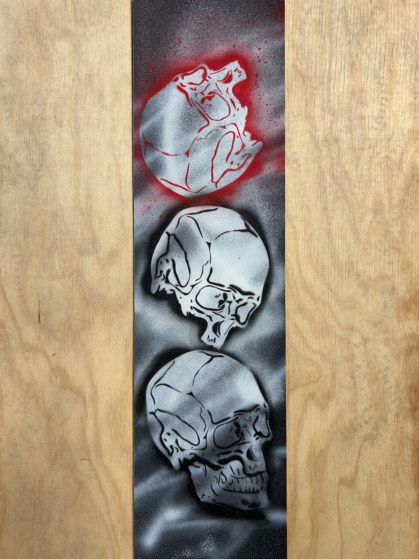 Moblow Griptape Triple Skulls - Red White Black