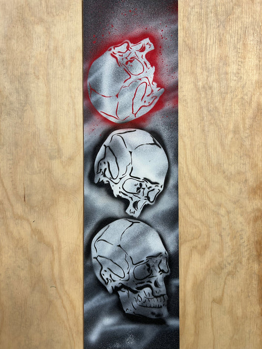 Moblow Griptape Triple Skulls - Red White Black