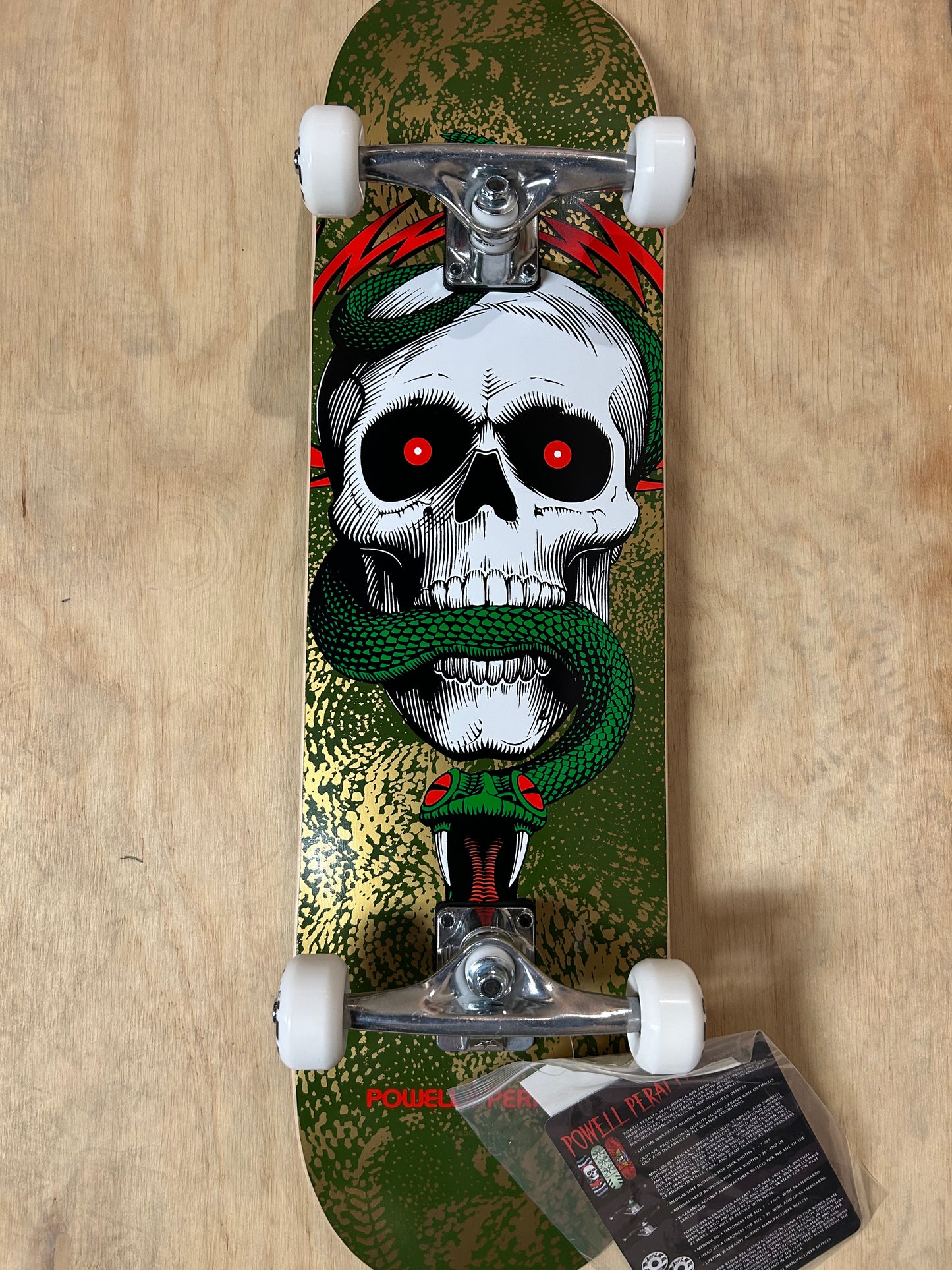 ASSY PP SKULL & SNAKE BIRCH 8.25 291 K20 GREEN / METALLIC GOLD