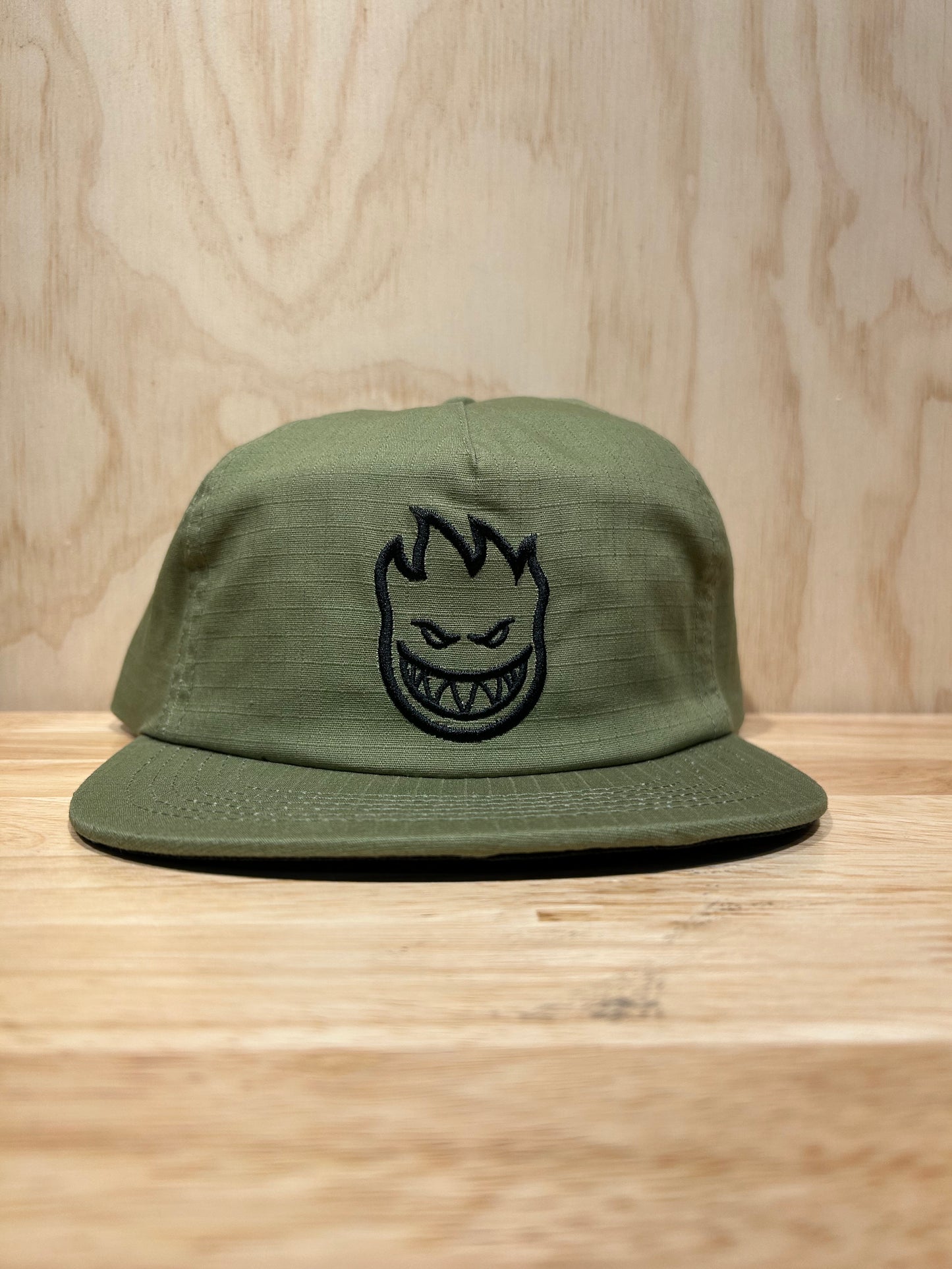 Spitfire Bighead Ripstop Snapback Hat Olive/Black