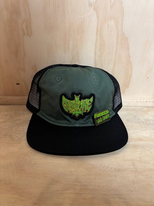 Gravette Hippie Skull 20th Snapback Unstructured Hat Green/Black OS Unisex Creature