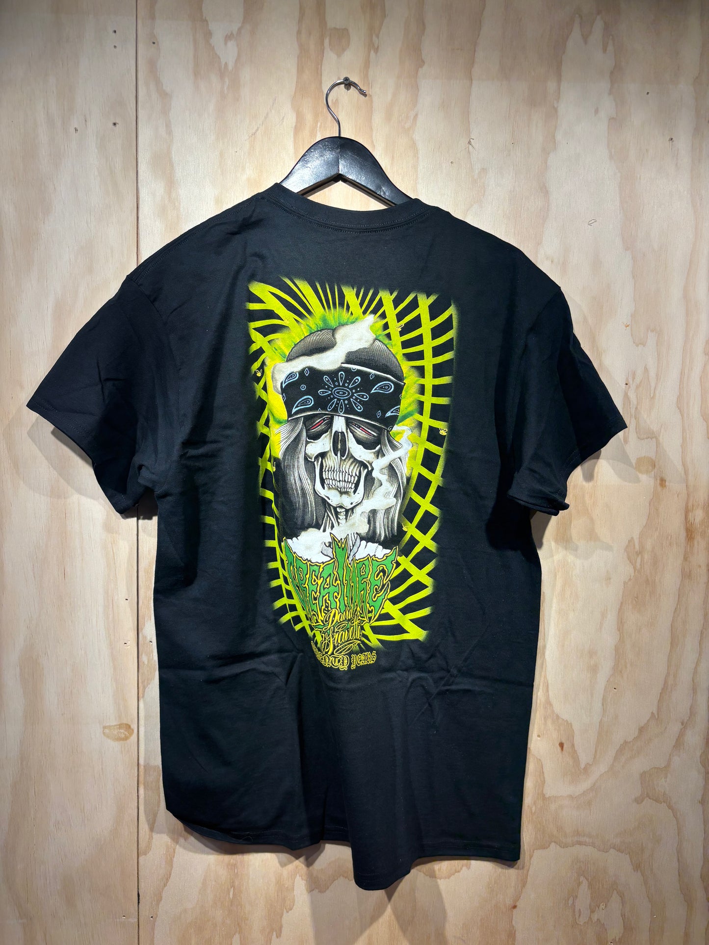 Gravette Hippie Skull 20th S/S Pocket Heavyweight T-Shirt Black Mens Creature