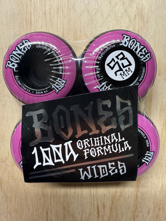 BONES WHEELS WIDE 100'S 53 V4 OG FORMULA 100A BLK 4PK