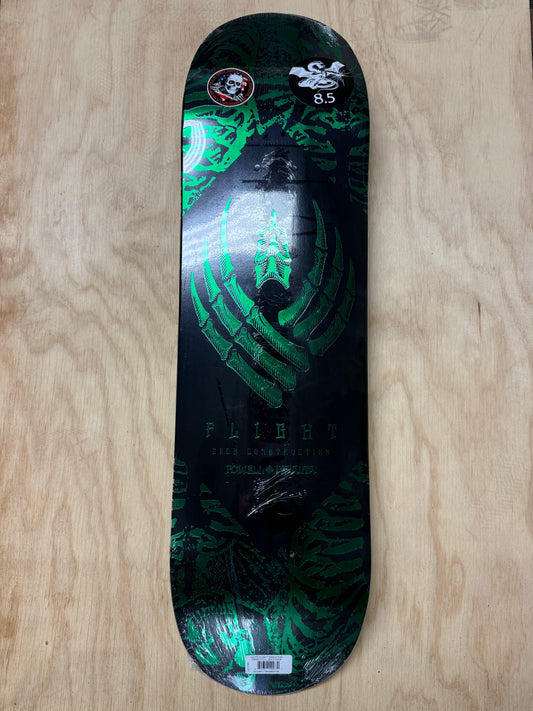 Powell Peralta Skeleton Green Foil FLIGHT Skateboard Deck - 8.5" K26