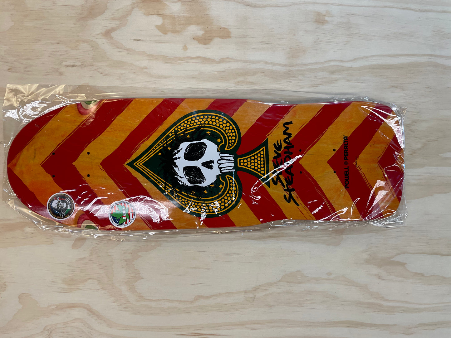 Steadham Skull & Spade Reissue Skateboard Deck Orange Stain - 10.00 X 30.125
