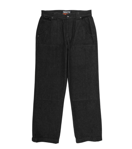 Built To Grind Double Knee Pants Washed Black Denim