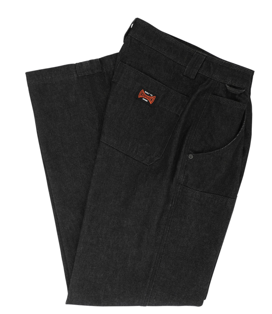 Built To Grind Double Knee Pants Washed Black Denim