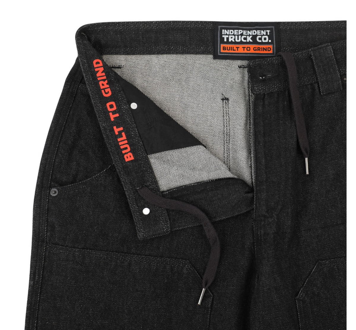 Built To Grind Double Knee Pants Washed Black Denim