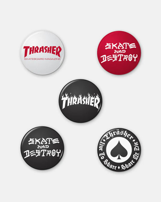 THRASHER - LOGO BUTTONS - 5 Pack